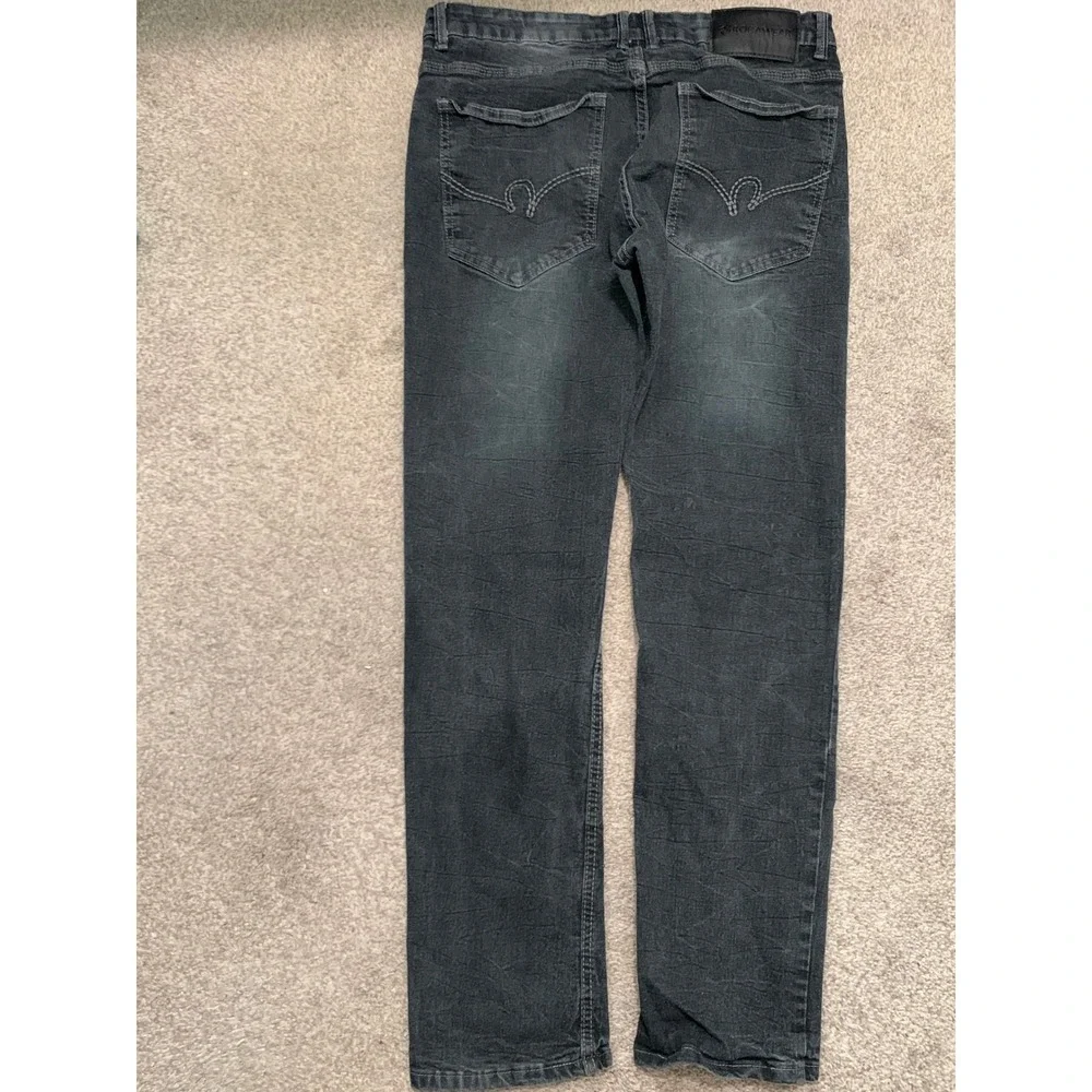 Rocawear Mens Faded Black Straight Leg Denim Jeans W32 L32 Stretch Streetwear